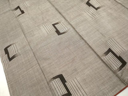 平和屋着物■本場大島紬　9マルキ　幾何学文　正絹　逸品　未使用　DABK6148qa