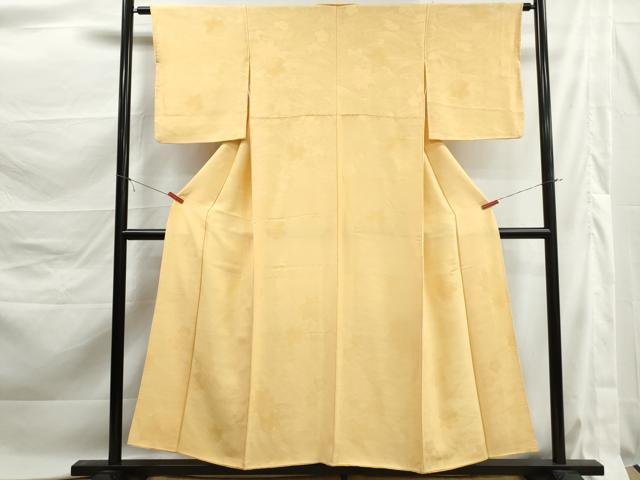 平和屋着物■上質な色無地　流水楓地紋　花葉色　正絹　逸品　DABK6155qa