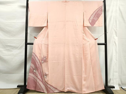 平和屋着物■訪問着　駒刺繍　絞り　几帳花文　正絹　逸品　DABK6161qa