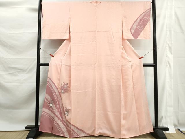 平和屋着物■訪問着　駒刺繍　絞り　几帳花文　正絹　逸品　DABK6161qa