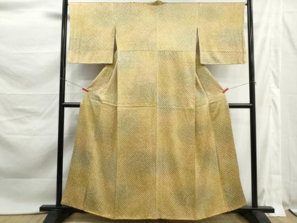 平和屋着物■上質な小紋　総絞り　鹿の子文　暈し染め　正絹　逸品　DABK6164qa