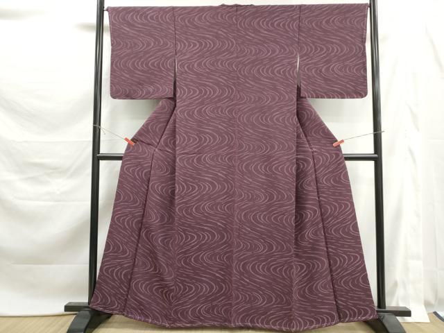 平和屋着物■上質な小紋　流水文　正絹　逸品　未使用　DABK6165qa