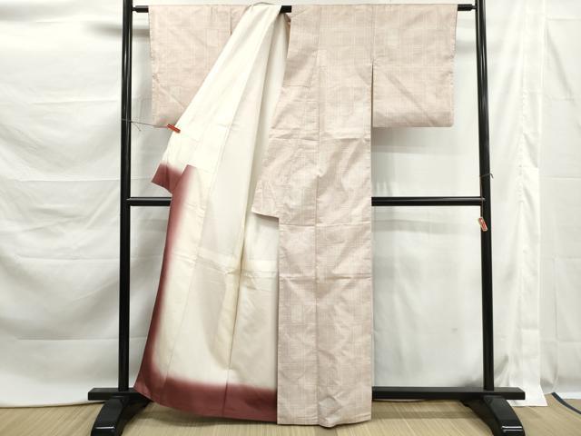 平和屋着物■本場大島紬　白大島　9マルキ　格子文　正絹　逸品　DABK6171qa