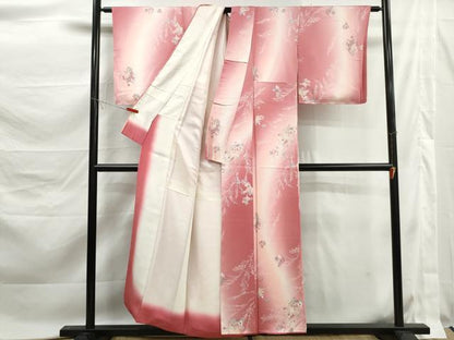 平和屋着物■上質な小紋　枝花文　暈し染め　正絹　逸品　DABK6172qa