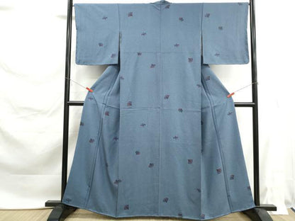 平和屋着物■上質な小紋　若松葉文　正絹　逸品　未使用　DABK6174qa