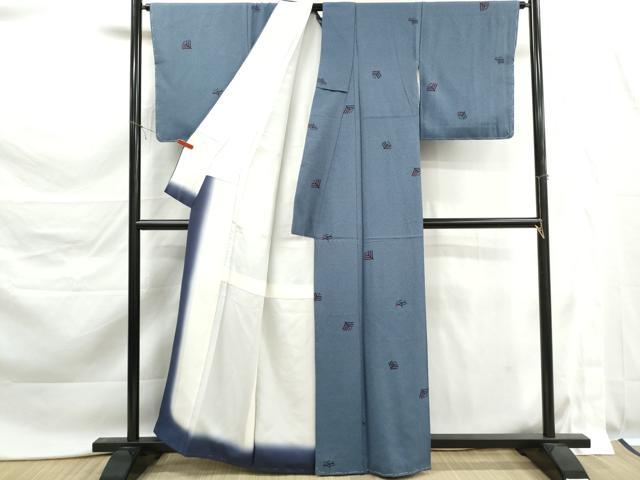 平和屋着物■上質な小紋　若松葉文　正絹　逸品　未使用　DABK6174qa