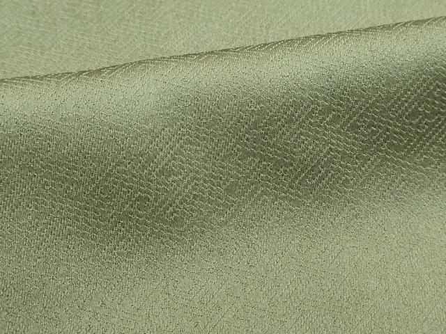 平和屋着物■上質な色無地　紗綾形地紋　柳色　正絹　逸品　DABK6186qa