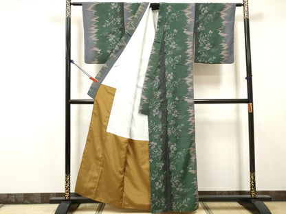平和屋着物■小紋　草花間道　洗える着物　DABK6223qa