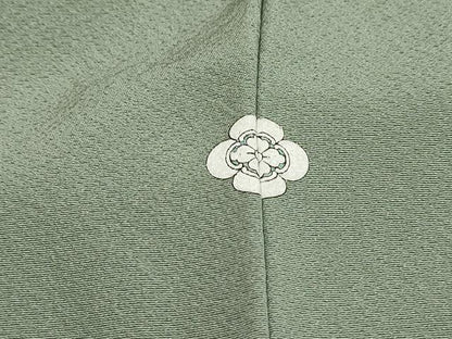 平和屋着物■上質な色無地　山葵色　正絹　逸品　DABK6244qa