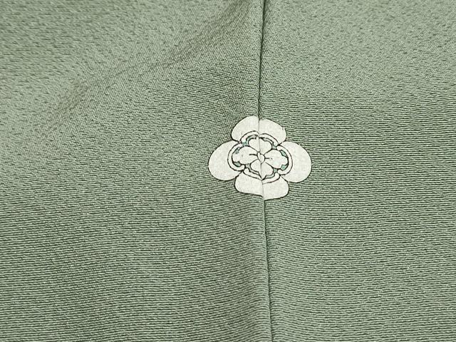 平和屋着物■上質な色無地　山葵色　正絹　逸品　DABK6244qa