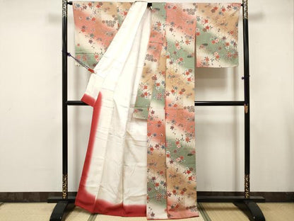 平和屋着物■上質な小紋　鳳凰花文　鮫小紋柄　暈し染め　金彩　正絹　逸品　DABK6245qa