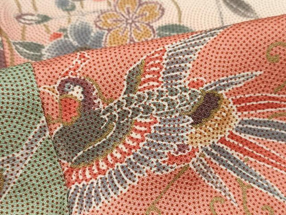 平和屋着物■上質な小紋　鳳凰花文　鮫小紋柄　暈し染め　金彩　正絹　逸品　DABK6245qa