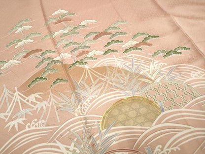 平和屋着物■訪問着　作家物　駒刺繍　立波松文　暈し染め　金彩　正絹　逸品　DABK6251qa