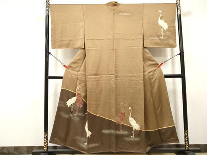 平和屋着物■訪問着　群れ鶴　暈し染め　金銀彩　井筒屋謹製　正絹　逸品　未使用　DABK6263qa