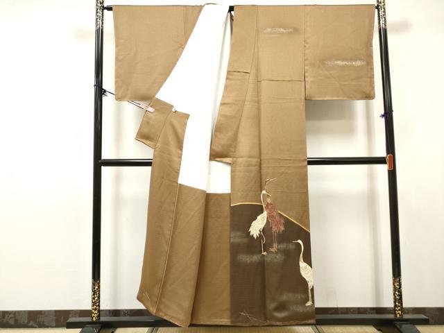 平和屋着物■訪問着　群れ鶴　暈し染め　金銀彩　井筒屋謹製　正絹　逸品　未使用　DABK6263qa