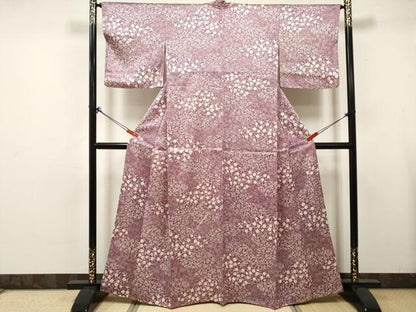 平和屋着物■上質な小紋　枝梅文　金彩　正絹　逸品　DABK6276qa