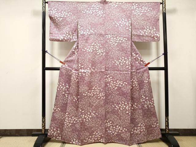平和屋着物■上質な小紋　枝梅文　金彩　正絹　逸品　DABK6276qa