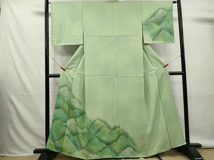平和屋着物■訪問着　霞重ね山文　暈し染め　正絹　逸品　DABK6282qa