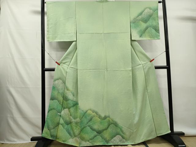平和屋着物■訪問着　霞重ね山文　暈し染め　正絹　逸品　DABK6282qa