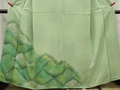 平和屋着物■訪問着　霞重ね山文　暈し染め　正絹　逸品　DABK6282qa