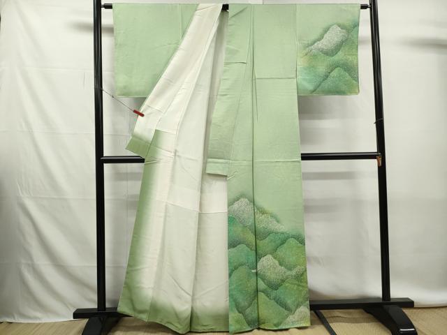 平和屋着物■訪問着　霞重ね山文　暈し染め　正絹　逸品　DABK6282qa