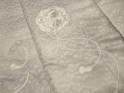 平和屋着物■訪問着　総刺繍　鏡裏花文　暈し染め　正絹　逸品　DABK6284qa