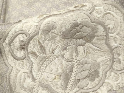 平和屋着物■訪問着　総刺繍　鏡裏花文　暈し染め　正絹　逸品　DABK6284qa