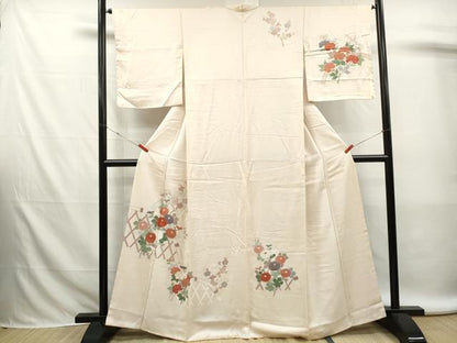 平和屋着物■訪問着　籬枝花文　牡丹　金彩　西武百貨店扱い　正絹　逸品　DABK6288qa