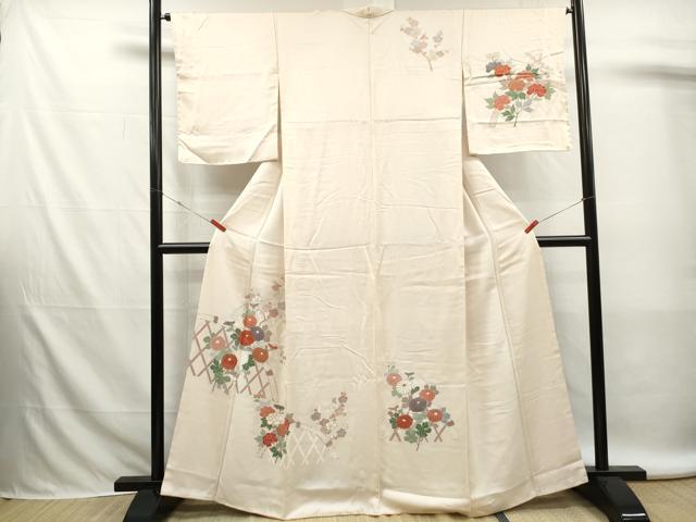 平和屋着物■訪問着　籬枝花文　牡丹　金彩　西武百貨店扱い　正絹　逸品　DABK6288qa