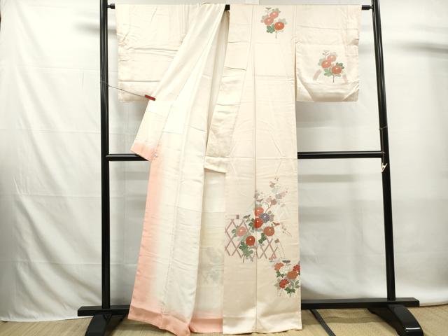 平和屋着物■訪問着　籬枝花文　牡丹　金彩　西武百貨店扱い　正絹　逸品　DABK6288qa