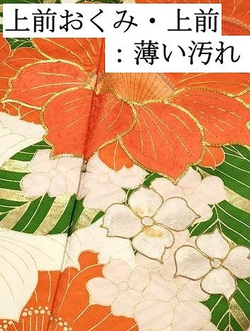 平和屋着物■豪華振袖　駒刺繍　枝花文　金彩　正絹　逸品　DABK6289qa