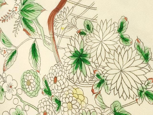 平和屋着物■上質な小紋　草花文　暈し染め　金彩　正絹　逸品　DABK6290qa