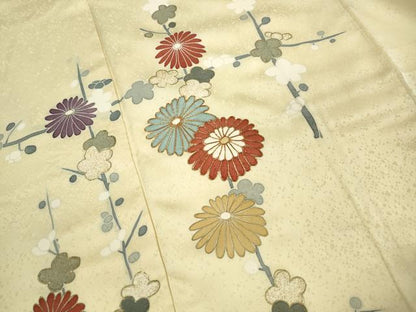 平和屋着物■訪問着　駒刺繍　舞花文　金銀彩　正絹　逸品　DABK6295qa