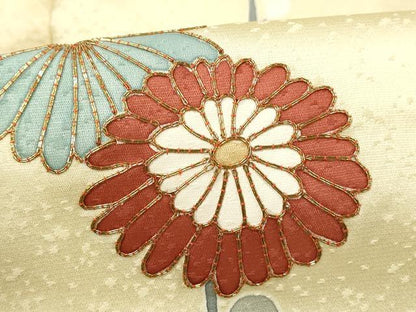 平和屋着物■訪問着　駒刺繍　舞花文　金銀彩　正絹　逸品　DABK6295qa