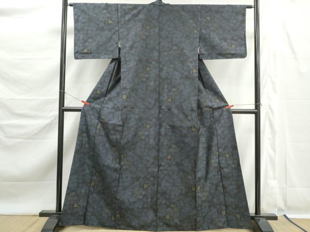 平和屋着物■本場大島紬　草花文　正絹　逸品　DABK6303qa