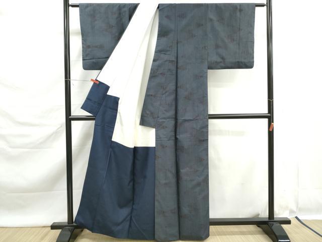 平和屋着物■本場大島紬　9マルキ　幾何学文　正絹　逸品　DABK6304qa