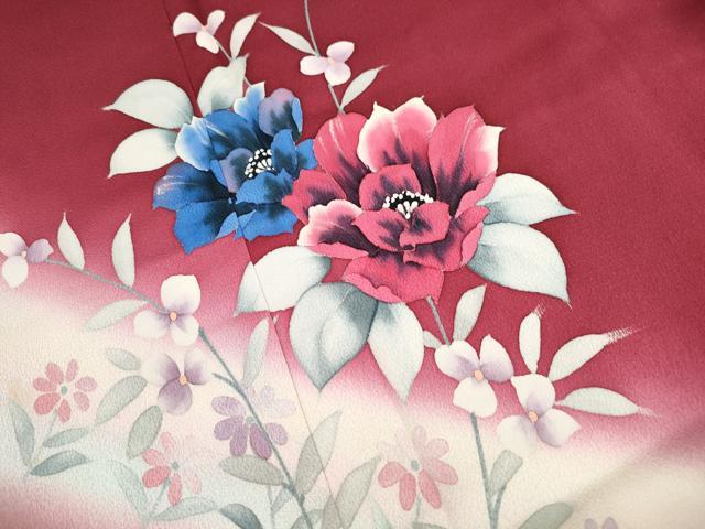 平和屋着物■訪問着　枝花文　暈し染め　正絹　逸品　DABK6306qa