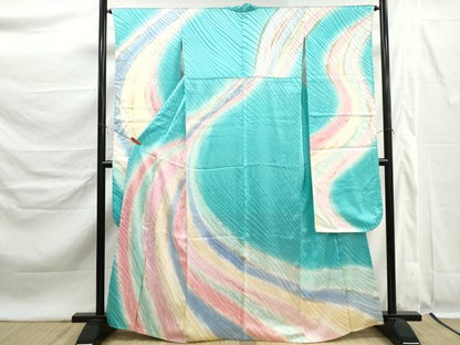 平和屋着物■豪華振袖　霞文　暈し染め　金彩　正絹　逸品　DABK6307qa
