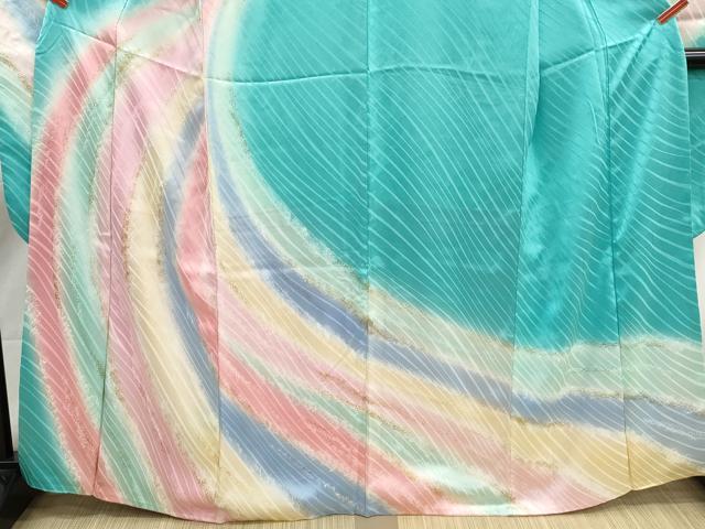 平和屋着物■豪華振袖　霞文　暈し染め　金彩　正絹　逸品　DABK6307qa