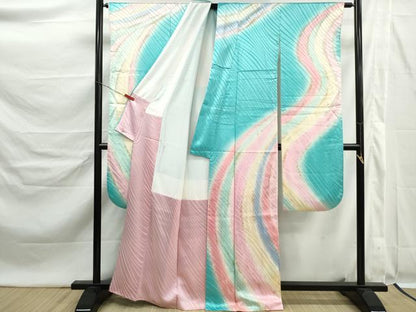 平和屋着物■豪華振袖　霞文　暈し染め　金彩　正絹　逸品　DABK6307qa