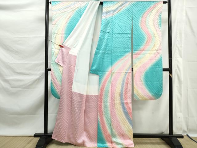 平和屋着物■豪華振袖　霞文　暈し染め　金彩　正絹　逸品　DABK6307qa