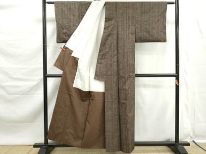 平和屋着物■本場大島紬　7マルキ　竹並べ　正絹　逸品　DABK6311qa
