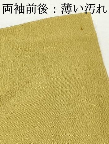 平和屋着物■上質な色無地　刈安色　お召縮緬　正絹　逸品　DABK6317qa