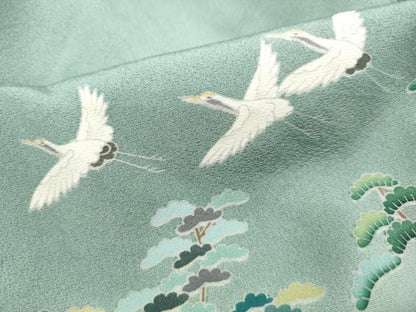 平和屋着物■豪華色留袖　友禅　作家物　飛鶴風景文　暈し染め　正絹　逸品　DABK6321qa