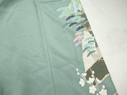 平和屋着物■豪華色留袖　友禅　作家物　飛鶴風景文　暈し染め　正絹　逸品　DABK6321qa