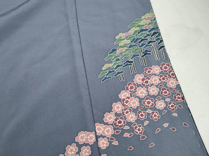 平和屋着物■豪華色留袖　友禅　風景樹林文　暈し染め　正絹　逸品　DABK6322qa