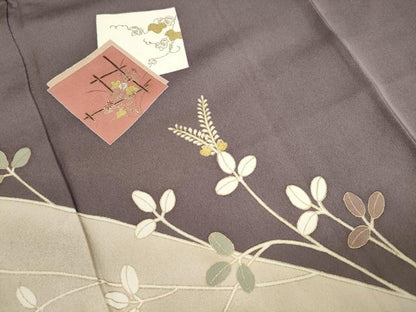 平和屋着物■訪問着　刺繍　重ね色紙花文　暈し染め　金彩　正絹　逸品　DABK6331qa