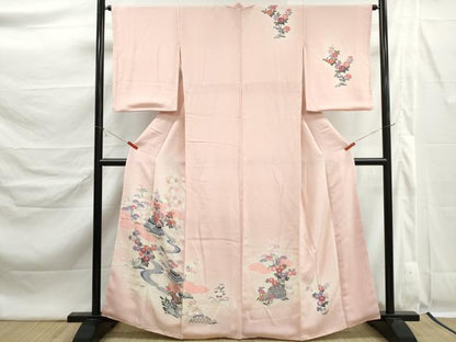 平和屋着物■訪問着　風景花文　暈し染め　鬼しぼ縮緬　正絹　逸品　DABK6343qa