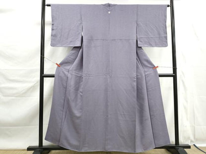 平和屋着物■上質な色無地　紋意匠　藤鼠色　正絹　逸品　DABK6355qa