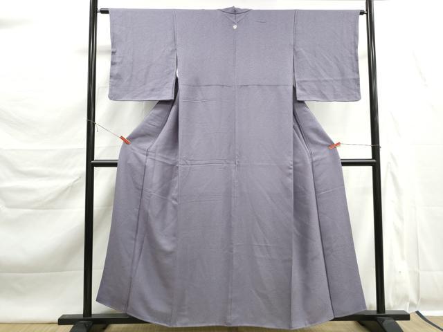 平和屋着物■上質な色無地　紋意匠　藤鼠色　正絹　逸品　DABK6355qa